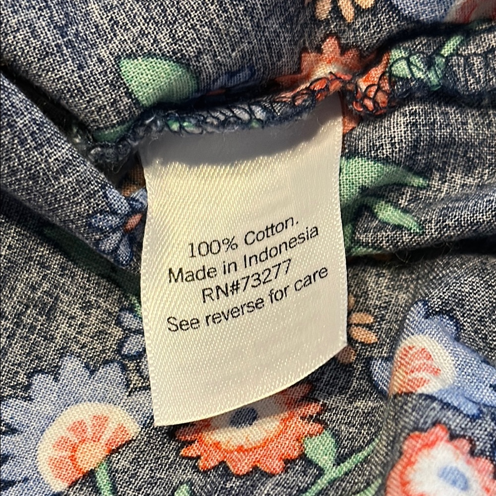 Floral Blue Women's Top - Picture 7 of 7